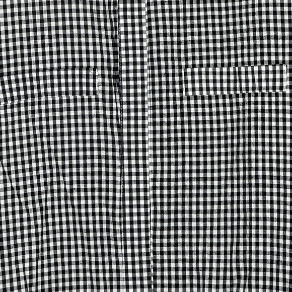 Amazon XXL 2X Top Shirt Black Check Button Down Long Sleeve Collared Cotton - Picture 5 of 7